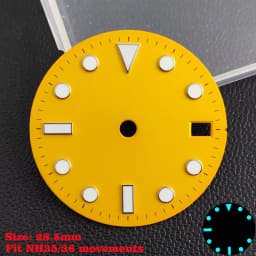 28.5mm Aseptic Dial Suitable for NH34/NH35/NH36 Movement Blue-Green Luminous Dial Replacement Part Watch Watches Dial