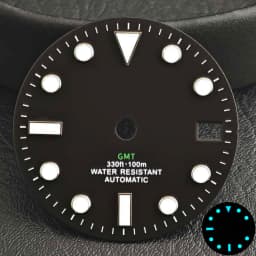 28.5mm Aseptic Dial Suitable for NH34/NH35/NH36 Movement Blue-Green Luminous Dial Replacement Part Watch Watches Dial