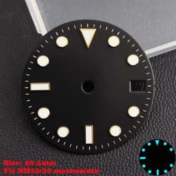 28.5mm Aseptic Dial Suitable for NH34/NH35/NH36 Movement Blue-Green Luminous Dial Replacement Part Watch Watches Dial