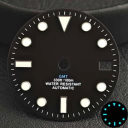 28.5mm Aseptic Dial Suitable for NH34/NH35/NH36 Movement Blue-Green Luminous Dial Replacement Part Watch Watches Dial