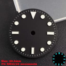 28.5mm Aseptic Dial Suitable for NH34/NH35/NH36 Movement Blue-Green Luminous Dial Replacement Part Watch Watches Dial