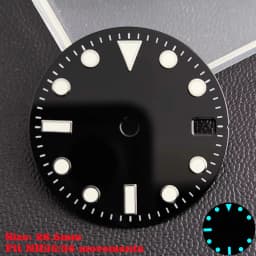 28.5mm Aseptic Dial Suitable for NH34/NH35/NH36 Movement Blue-Green Luminous Dial Replacement Part Watch Watches Dial