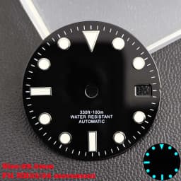 28.5mm Aseptic Dial Suitable for NH34/NH35/NH36 Movement Blue-Green Luminous Dial Replacement Part Watch Watches Dial