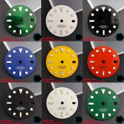 28.5mm Aseptic Dial Suitable for NH34/NH35/NH36 Movement Blue-Green Luminous Dial Replacement Part Watch Watches Dial