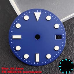 28.5mm Aseptic Dial Suitable for NH34/NH35/NH36 Movement Blue-Green Luminous Dial Replacement Part Watch Watches Dial