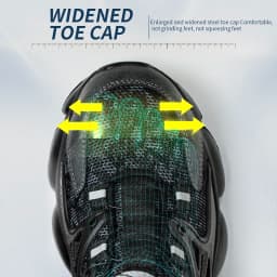 Slack-stab-proof work shoes with elastic buttons and lace-up