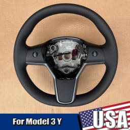Heated Steering Wheel PU Leather Car Steering Wheel with Heating Function 1490214-00-B For Tesla Model 3 Model Y 2017-2023