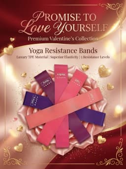 Total Body Workout Bands Set, 5 Loop Resistance Bands for Legs, Arms, Yoga, Home Gym, Valentine's Day Gift for Fitness Lovers
