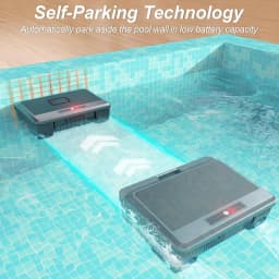 Upgraded Solar Pool Cleaner Powered Robotic Pool Vacuum Surface Cleaner with Remote Control Dual Charging Option of Pool Skimmer