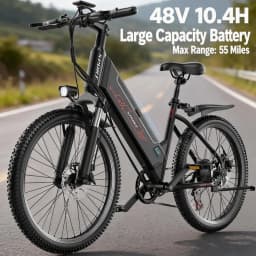 750W Adult Electric Bike, 48V10.4AH Electric Mountain Bike, 7-speed Variable Speed E Bike, 28MPH All-terrain Electric Bike