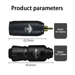 Wireless Rotary Tattoo Pen Kit – Mini Rocket Tattoo Machine Set with 1300mAh Battery, Adjustable 6–11V Speed Control, Type-C Cha