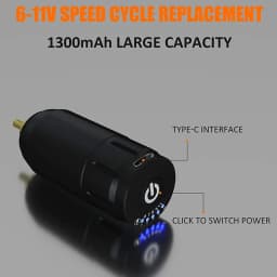 Wireless Rotary Tattoo Pen Kit – Mini Rocket Tattoo Machine Set with 1300mAh Battery, Adjustable 6–11V Speed Control, Type-C Cha