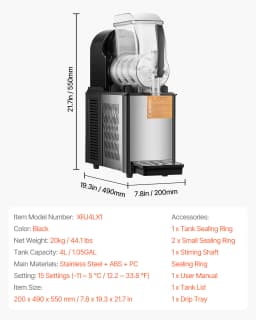 SucceBuy 3-36L Commercial Slushy Machine 1-3 Tanks Stainless Steel Margarita Smoothie Frozen Drink Maker for Home Restaurants