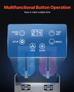 SucceBuy 3-36L Commercial Slushy Machine 1-3 Tanks Stainless Steel Margarita Smoothie Frozen Drink Maker for Home Restaurants