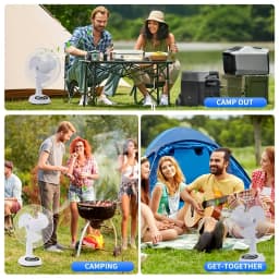 1pcs 12 inch 14400mAh Battery Capacity Portable Solar Charging Fan with 2 Bulbs with LED Lighting and USB Phone Charging