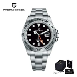 PAGANI DESIGN Vintage 42MM GMT Men's Watch PD1682 Automatic Mechanical Timepiece Sapphire Stainless Steel 100M Waterproof Retro