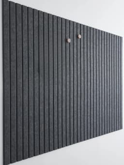 Slatted wall panels, Office Wall decoration of felt Bulletin board tiles, Office Pushpin Board Wall Organizer -12 packs (black)