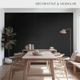 Slatted wall panels, Office Wall decoration of felt Bulletin board tiles, Office Pushpin Board Wall Organizer -12 packs (black)