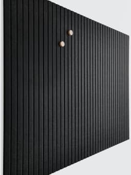 Slatted wall panels, Office Wall decoration of felt Bulletin board tiles, Office Pushpin Board Wall Organizer -12 packs (black)