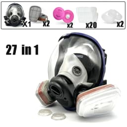 Full Face Respirator Gas Mask 40 Mm Activated Carbon Filter Canister Suitable for Fumes Chemical, Spray Paint, Tactical-Survival