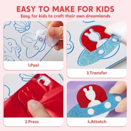 JOYFY Foil Art Kit Arts & Crafts Supplies Mess Free Coloring Foil Foam Stickers Creative Travel Toys for Kid Birthday Gifts