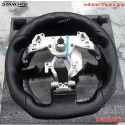 Full Black Leather or Real Carbon Fiber Steering Wheel for Infiniti G37 G25 Ex37 2008-2013 W/ Black Thumb Grip (Non-heated)