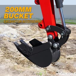 200mm narrow bucket – excavator attachment, equipped with extra pins for improved flexibility and efficiency! Free shipping.