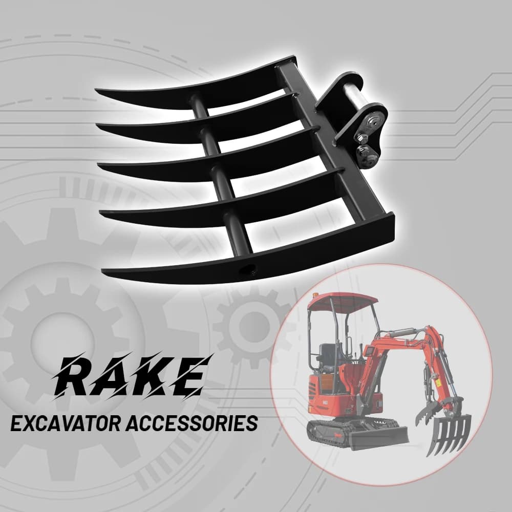 Free shipping, lawn rake attachment – suitable for small excavators, convenient for garden and farm work.