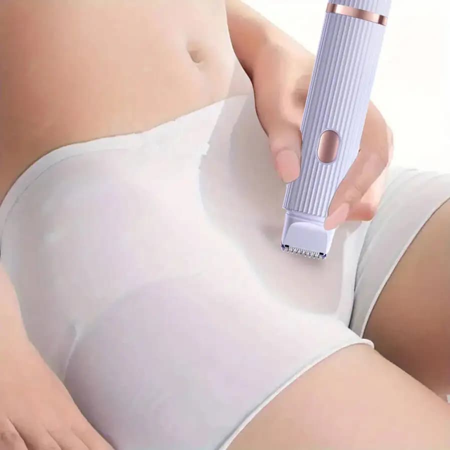 Two in one women's electric shaver - suitable for eyebrows, face, legs, and armpits, portable wet and dry hair remover