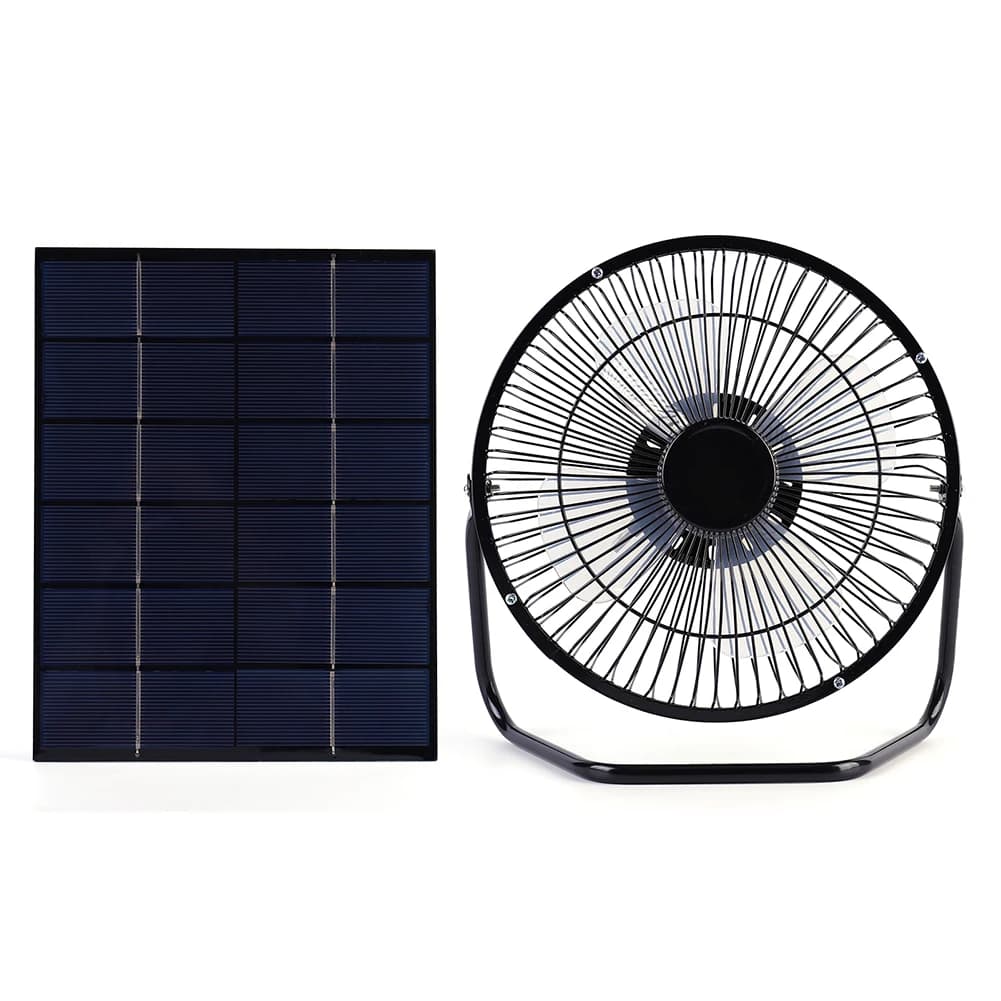 7W 6V Solar Panel with 8inch USB Exhaust Fan Solar Panel Powered Fan Ventilator for Home/Office/Outdoor Travel Camping/Pet House