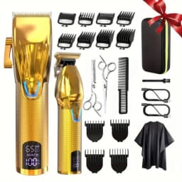 Cordless Hair Clipper And Trimmer Kit For Men - Professional Barber Clipper Machine, Rechargeable Outliner Trimmer