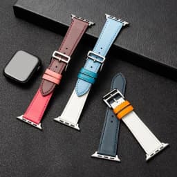 Leather Watch Band for Apple Watch Straps 46mm 44mm 41mm 45mm 38-42mm 40mm 49mm Bracelet iWatch Series 10-Ultra 9-8-7-SE-6-5-4-3