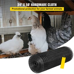 SucceBuy Welded Wire Fence Vinyl Coated Chicken Rabbit Mesh 1"x1" 16 Gauge 24"x50'/24"x100'/36"x50' Black Hardware Cloth & Mesh