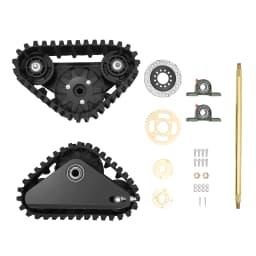 Heavy Duty ATV Rear Track Assembly 661LBS Capacity, UTV Go-Kart Axle Kit with Sprocket & Brake Disc, 26.96" Rubber Track Wheels for Mud, Sand, Snow, Mountain Off-Road