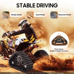 Heavy Duty ATV Rear Track Assembly 661LBS Capacity, UTV Go-Kart Axle Kit with Sprocket & Brake Disc, 26.96" Rubber Track Wheels for Mud, Sand, Snow, Mountain Off-Road