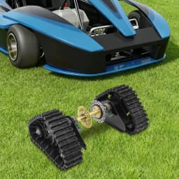 Heavy Duty ATV Rear Track Assembly 661LBS Capacity, UTV Go-Kart Axle Kit with Sprocket & Brake Disc, 26.96" Rubber Track Wheels for Mud, Sand, Snow, Mountain Off-Road