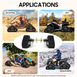 Heavy Duty ATV Rear Track Assembly 661LBS Capacity, UTV Go-Kart Axle Kit with Sprocket & Brake Disc, 26.96" Rubber Track Wheels for Mud, Sand, Snow, Mountain Off-Road