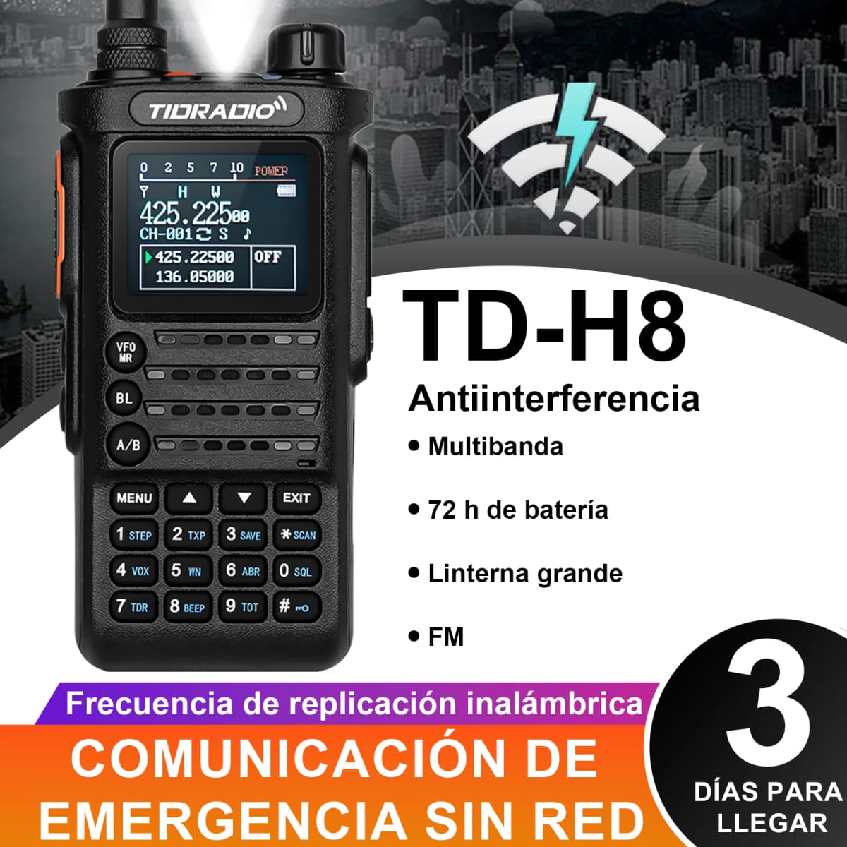 2nd Gen TIDRADIO TD-H8 10W Profession Walkie Talkie Long Range Emergency Radio Portable Two Way Radio Receiver Search Repeaters