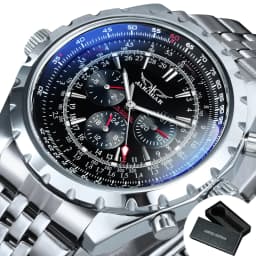 JARAGAR Fashion Sports Automatic Mechanical Watch for Men Multifunctional Small Dials Leather Steel Strap Business Mens Watches