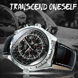 JARAGAR Fashion Sports Automatic Mechanical Watch for Men Multifunctional Small Dials Leather Steel Strap Business Mens Watches