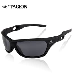 TAGION Sport Glasses Men's Polarized Sunglasses Night Vision Driving Goggles Yellow Lenses Brown Eyewear For Male