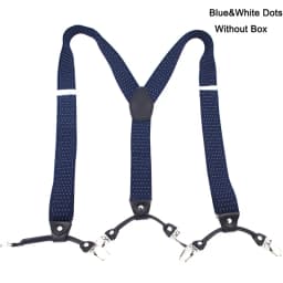 Fashion Suspenders Black Leather 6 Clips Braces Vintage Casual Suspensorio Tirante Trousers Strap Bretele Father/Husband's Gift
