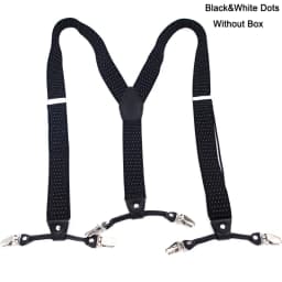 Fashion Suspenders Black Leather 6 Clips Braces Vintage Casual Suspensorio Tirante Trousers Strap Bretele Father/Husband's Gift