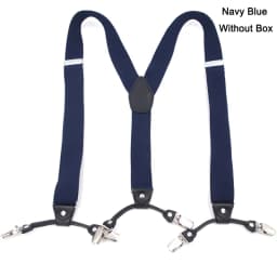 Fashion Suspenders Black Leather 6 Clips Braces Vintage Casual Suspensorio Tirante Trousers Strap Bretele Father/Husband's Gift
