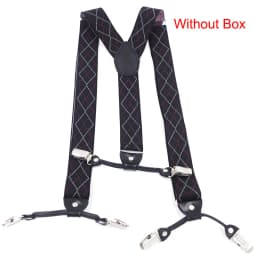 Fashion Suspenders Black Leather 6 Clips Braces Vintage Casual Suspensorio Tirante Trousers Strap Bretele Father/Husband's Gift
