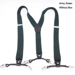 Fashion Suspenders Black Leather 6 Clips Braces Vintage Casual Suspensorio Tirante Trousers Strap Bretele Father/Husband's Gift