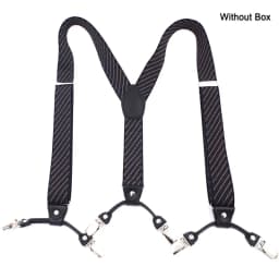 Fashion Suspenders Black Leather 6 Clips Braces Vintage Casual Suspensorio Tirante Trousers Strap Bretele Father/Husband's Gift