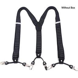 Fashion Suspenders Black Leather 6 Clips Braces Vintage Casual Suspensorio Tirante Trousers Strap Bretele Father/Husband's Gift