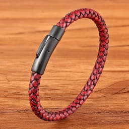 TYO Custom Minimalist Stainless Steel Watch Real Leather Braided Bangle Bracelet for Men's Women Fashion Jewelry Gifts