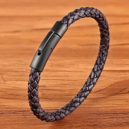 TYO Custom Minimalist Stainless Steel Watch Real Leather Braided Bangle Bracelet for Men's Women Fashion Jewelry Gifts